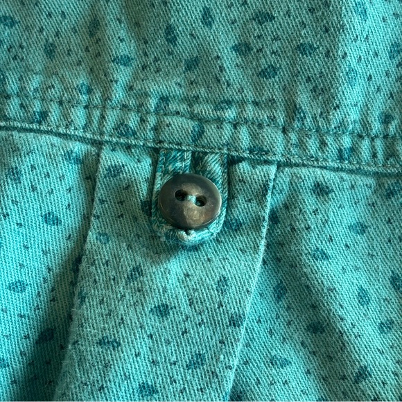 VINTAGE 90s SEGRETS SUN PRINTS Blue 100% Cotton Button Down Casual Shirt Medium - Picture 5 of 12